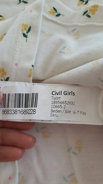 7 Yaş Beden 7 yaş civil tişört 