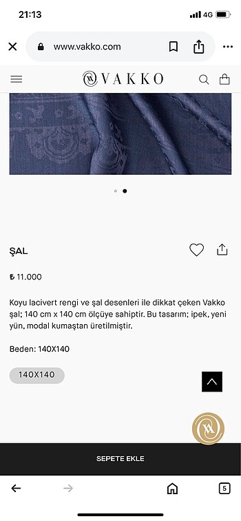 Beden #vakko kare büyük eşarp şal