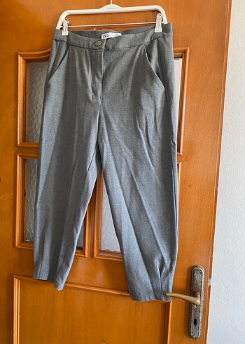 Gri Kumaş Kadın Pantolon Midi Boy