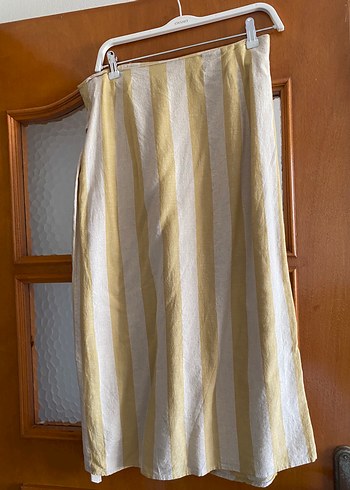 Sarılı Uzun Sarı Çizgili Etek - Görsel 5