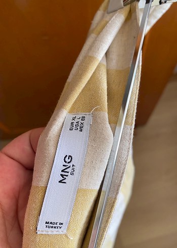 Sarılı Uzun Sarı Çizgili Etek - Görsel 6