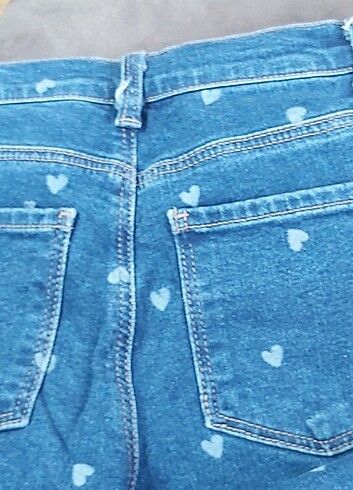 Mavi Jeans Kot pantolon mavi kalp desenli 7 8 yaş
