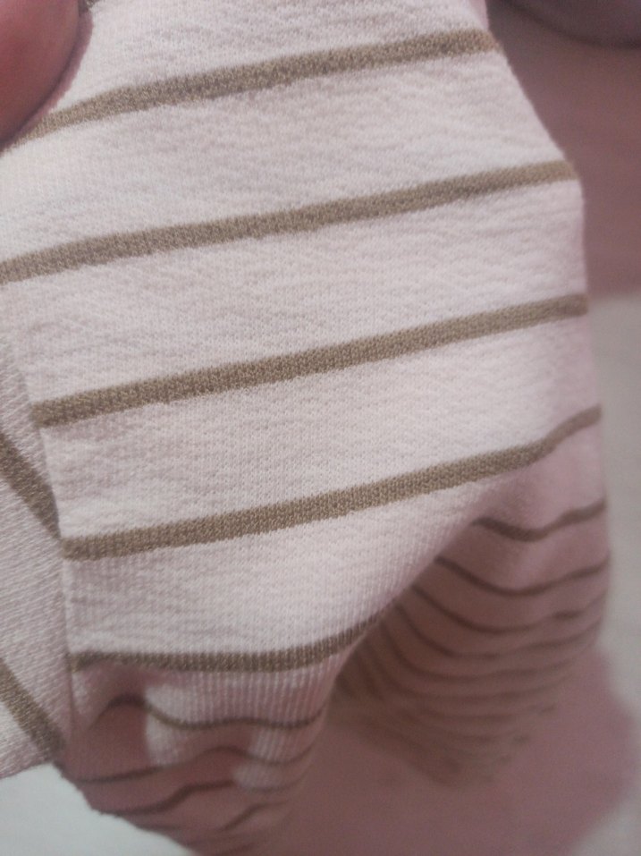 Bej Çizgili kiz Çocuk Uzun Kollu Tişört - Görsel 3