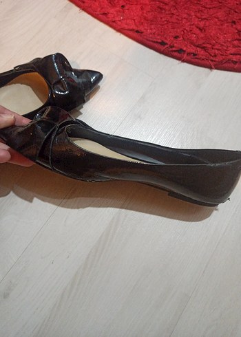 Siyah Rugan hafif Topuklu Kadın Babet - Görsel 2