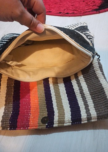 Bohem Çok Renkli Örgü Kadın Çanta - Görsel 3