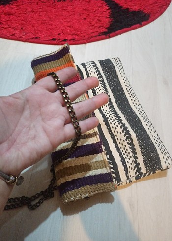 Bohem Çok Renkli Örgü Kadın Çanta - Görsel 4