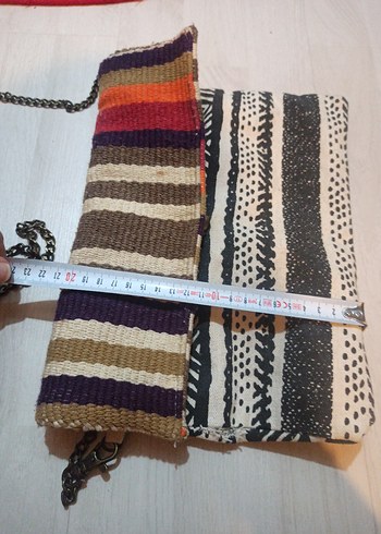 Bohem Çok Renkli Örgü Kadın Çanta - Görsel 7