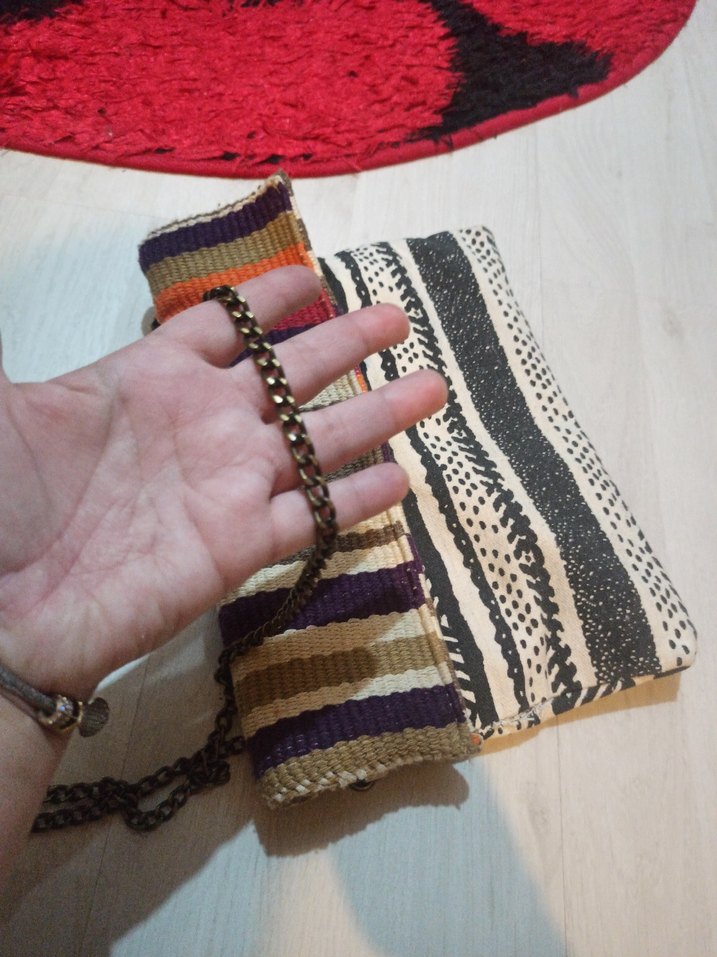 Bohem Çok Renkli Örgü Kadın Çanta - Görsel 4