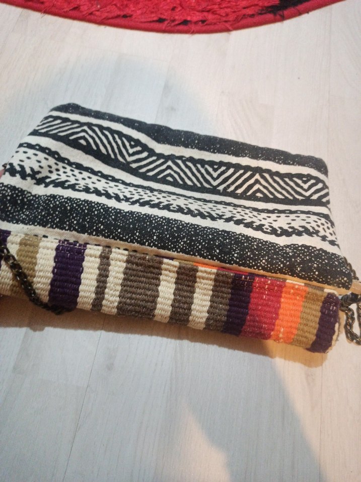 Bohem Çok Renkli Örgü Kadın Çanta - Görsel 5