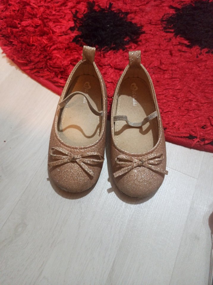 Kız Çocuk Bej Parlak Fiyonk Detaylı Babet - Görsel 2