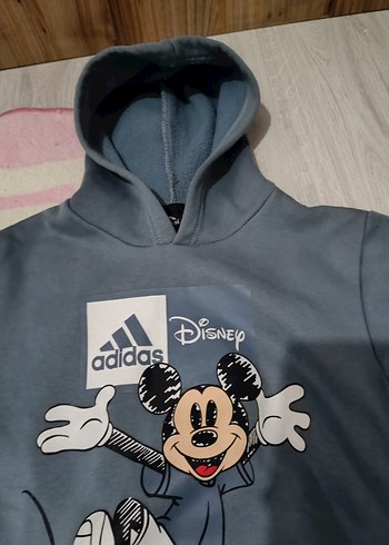 9 Yaş Beden Gri Disney Mickey Baskılı Erkek 3 ip kumaş Eşofman Takımı