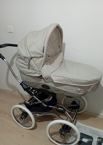 0 - 13 kg Beden beyaz Renk Gri ve Beyaz Bebek Arabası Seti