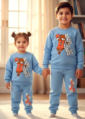 Siyah Baskılı Erkek Çocuk Eşofman Takımı - Görsel 2