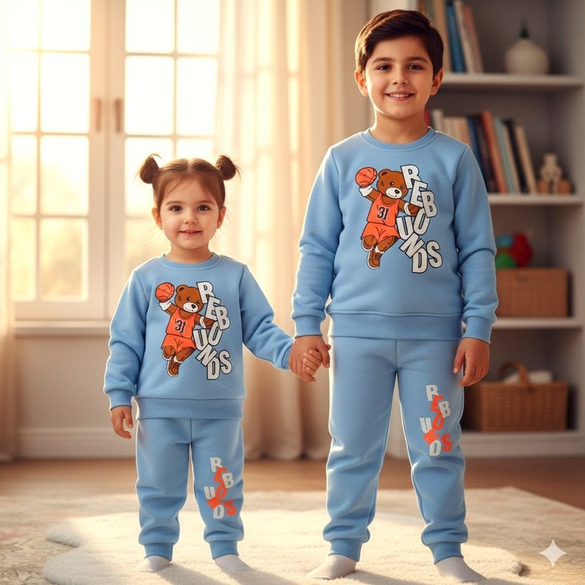 Siyah Baskılı Erkek Çocuk Eşofman Takımı - Görsel 2