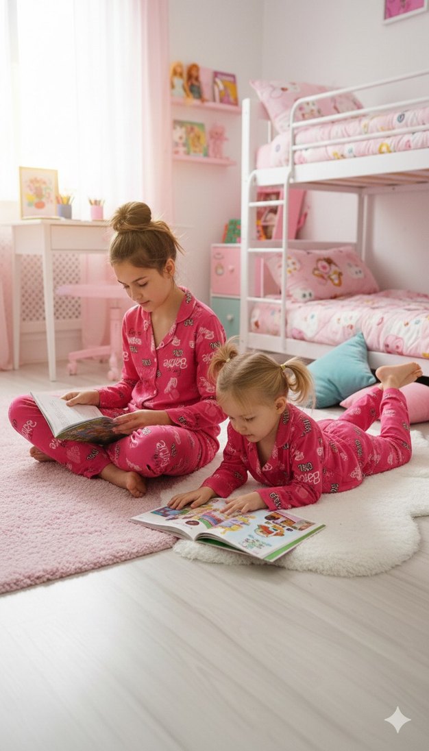 Barbie model Kız Süet Pijama Takımı - Görsel 2