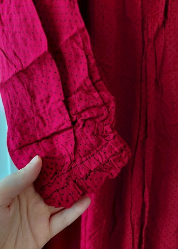 KIRMIZI RENGİ TESETTÜR ELBİSE - Görsel 5