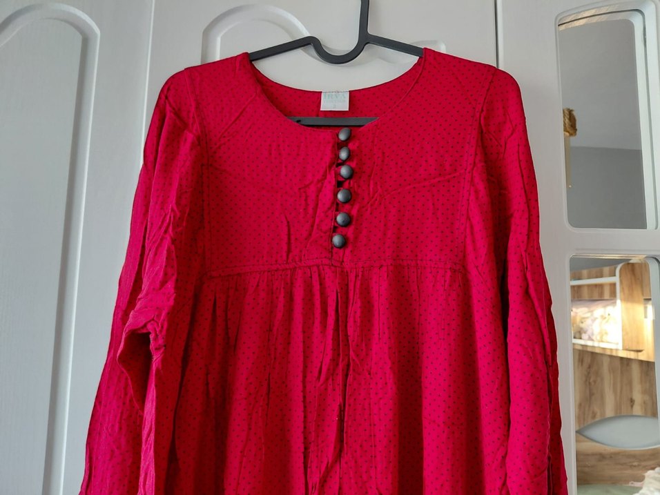 KIRMIZI RENGİ TESETTÜR ELBİSE - Görsel 3