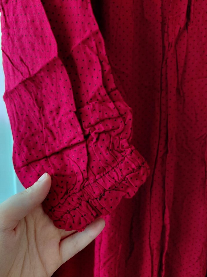 KIRMIZI RENGİ TESETTÜR ELBİSE - Görsel 5