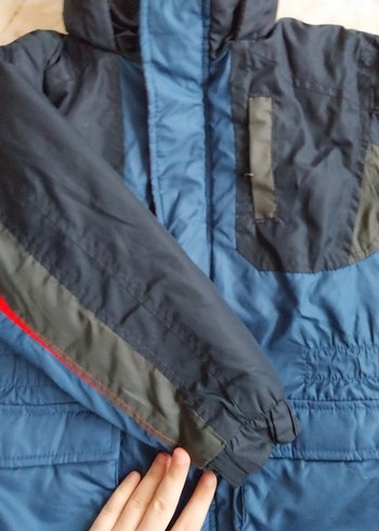 Koyu Mavi Kapüşonlu Erkek Çocuk Mont - Görsel 6