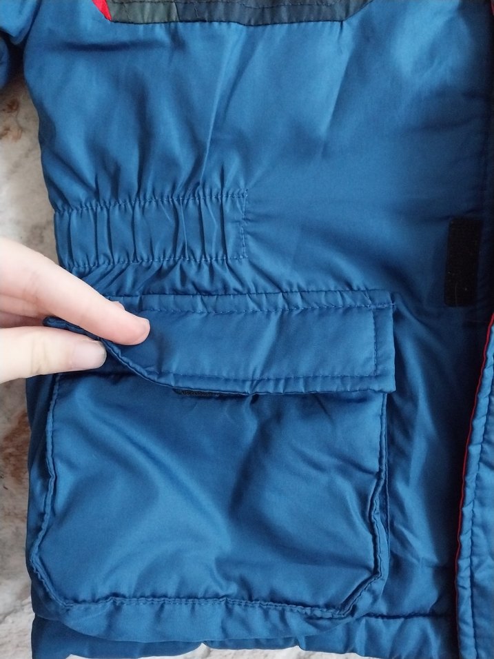 Koyu Mavi Kapüşonlu Erkek Çocuk Mont - Görsel 5