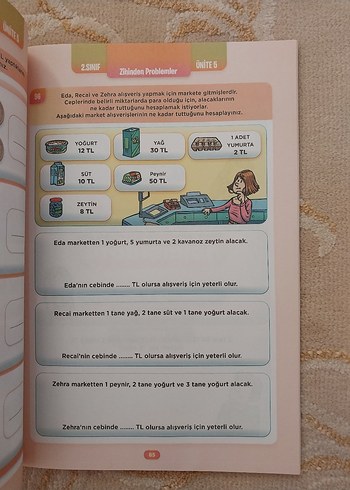 İlköğretim 2. Sınıf Zihinden Problemler Kitabı - Görsel 8
