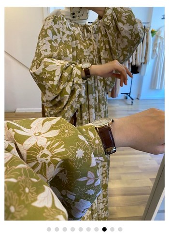 ROBALI KETEN ÇİÇEK ELBİSE - Görsel 2