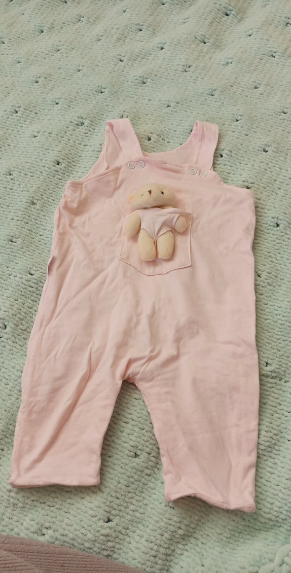 Pembe Örgü Bebek Kız Tulum - Görsel 2