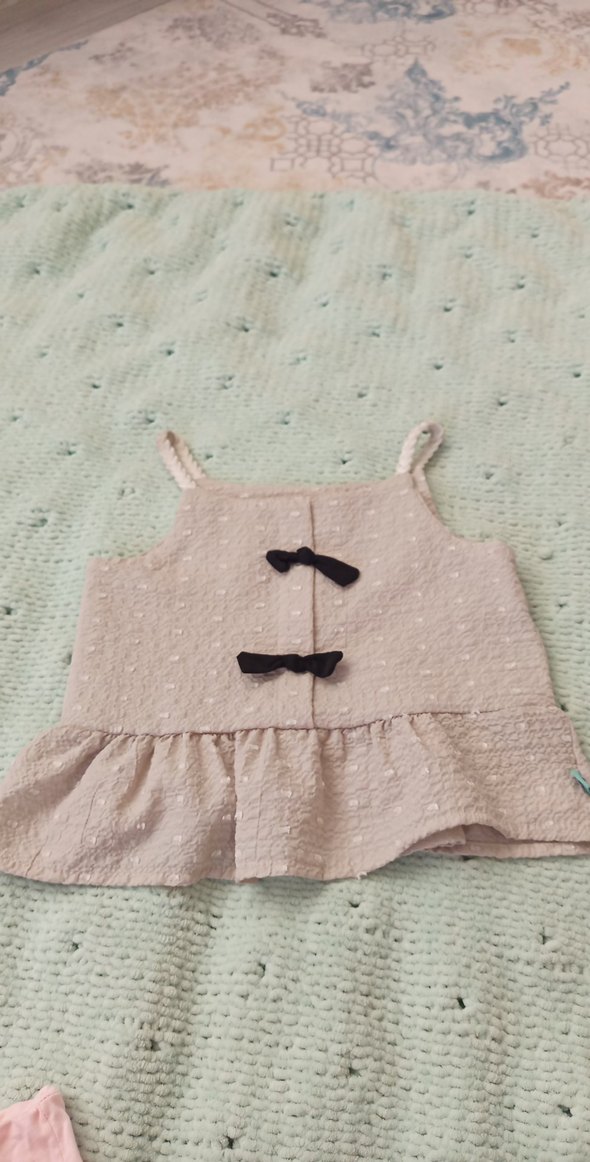 Kız Çocuk Kolsuz Fırfırlı Elbise - Görsel 2