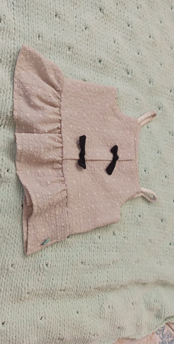 Kız Çocuk Kolsuz Fırfırlı Elbise - Görsel 3