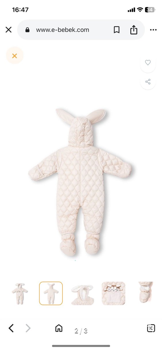 Kız Bebek Beyaz Kapüşonlu Astronot - Görsel 2