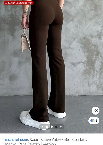 Macharel Jeans Kadın Kahverengi Yüksek Bel Pantolon - Görsel 2