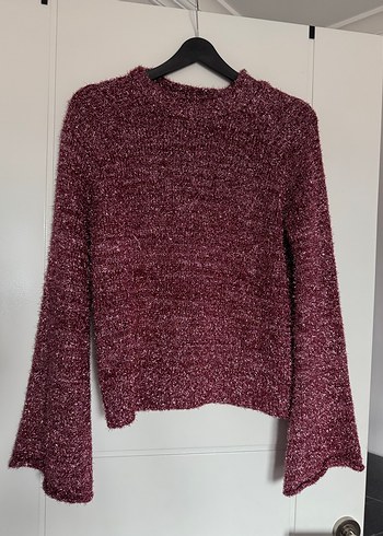 Bordo Örgü Kadın Kazak, Salaş Kesim - Görsel 3