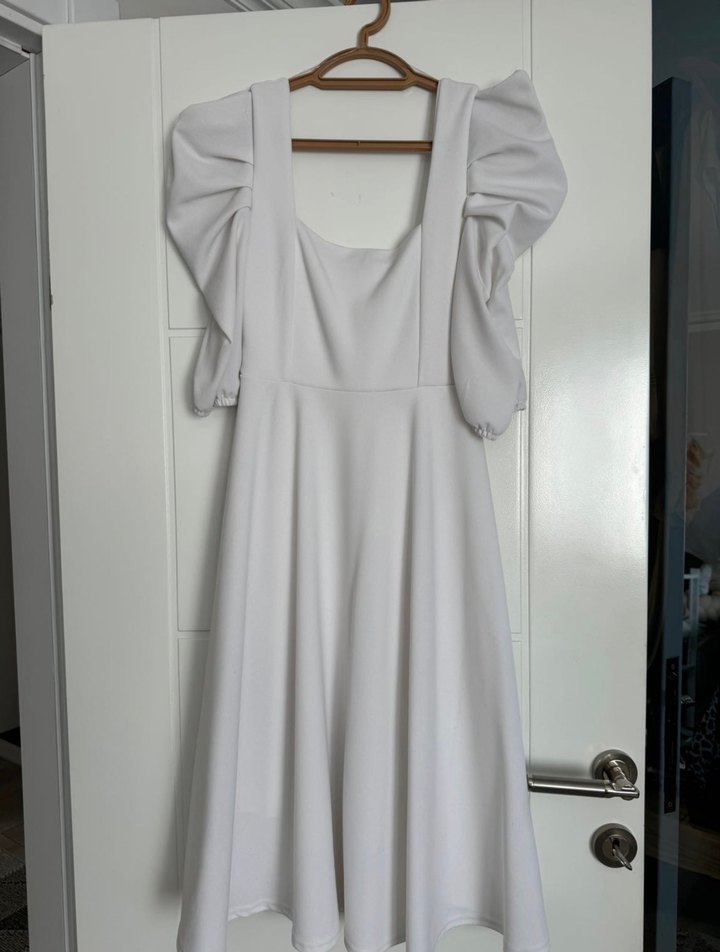 Beyaz Bohem elbise - Görsel 3