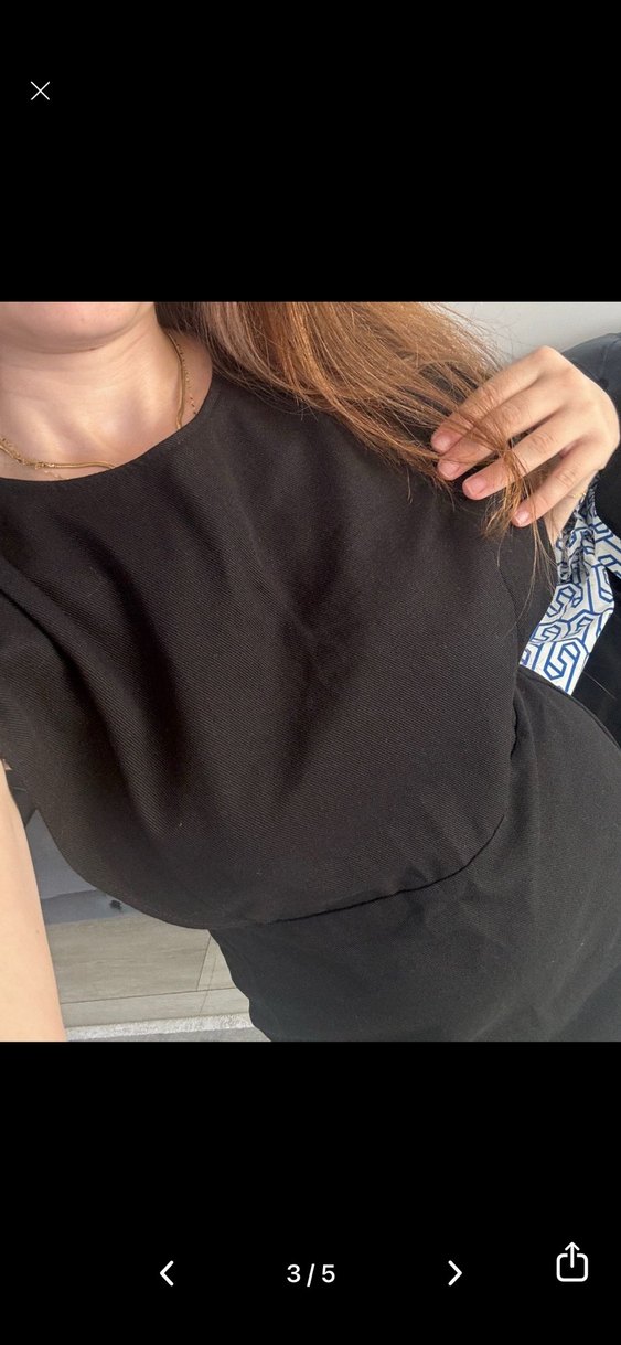 Kadın Siyah Kolsuz Keten Mini Elbise - Görsel 3