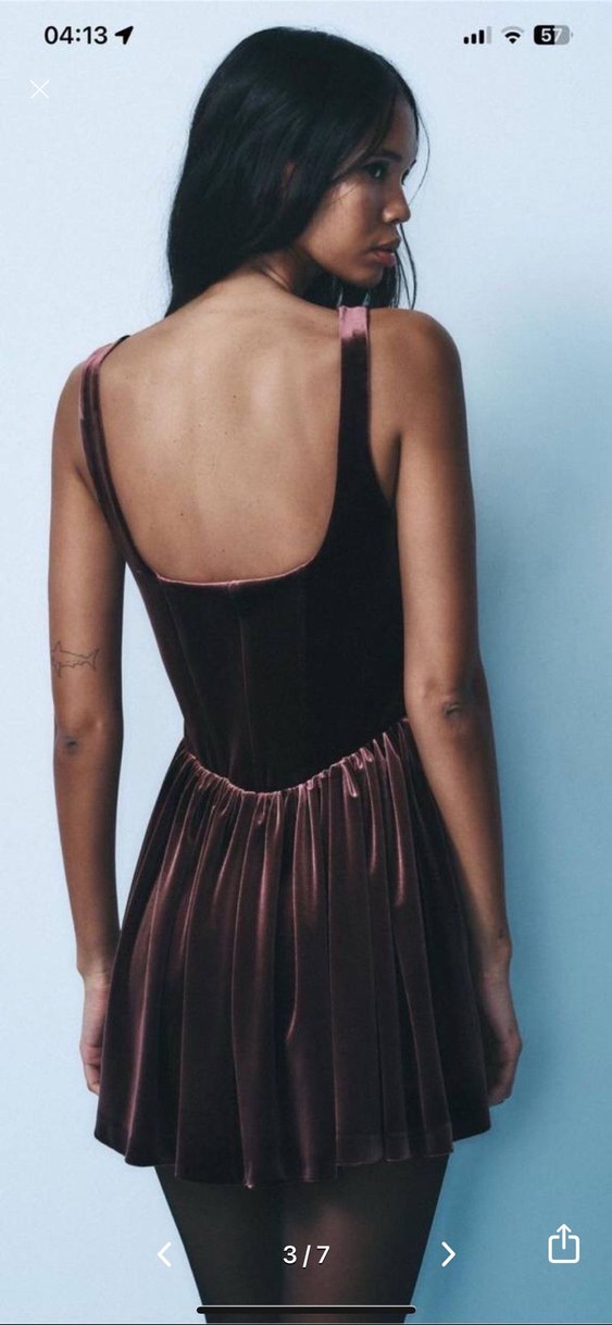 Bordo Drapeli Midi Elbise - Görsel 2