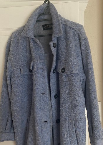 Gri Midi Kadın Yün Kaban Kürklü - Görsel 3