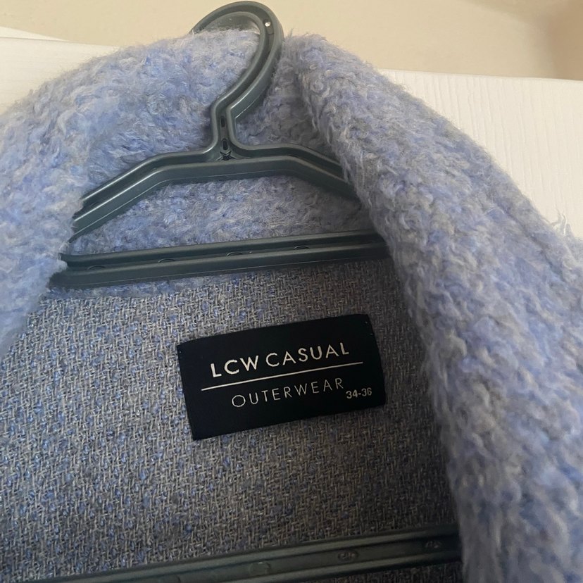 Gri Midi Kadın Yün Kaban Kürklü - Görsel 2