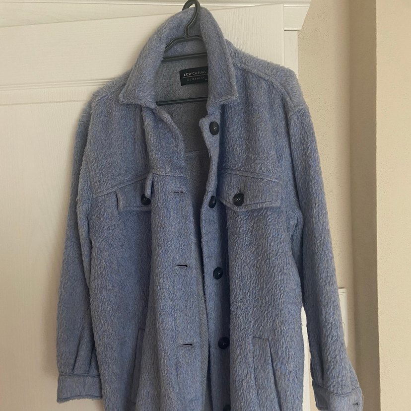 Gri Midi Kadın Yün Kaban Kürklü - Görsel 3