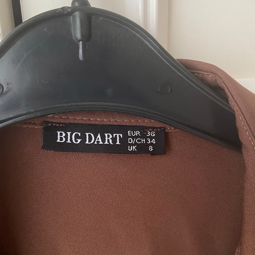 Unisex Düğmeli Kahverengi  Gömlek - Görsel 2