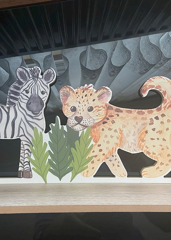 Ahşap Safari Hayvanları çerçeve ve duvar rafı - Görsel 3