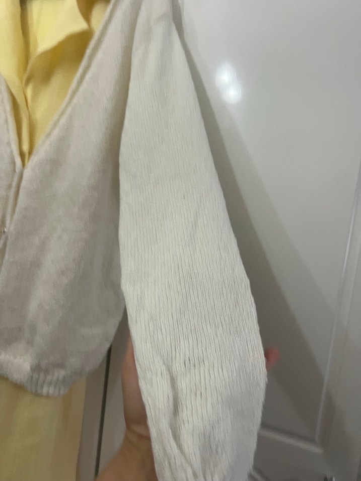 Beyaz Uzun Örgü Kadın Hırka - Görsel 5