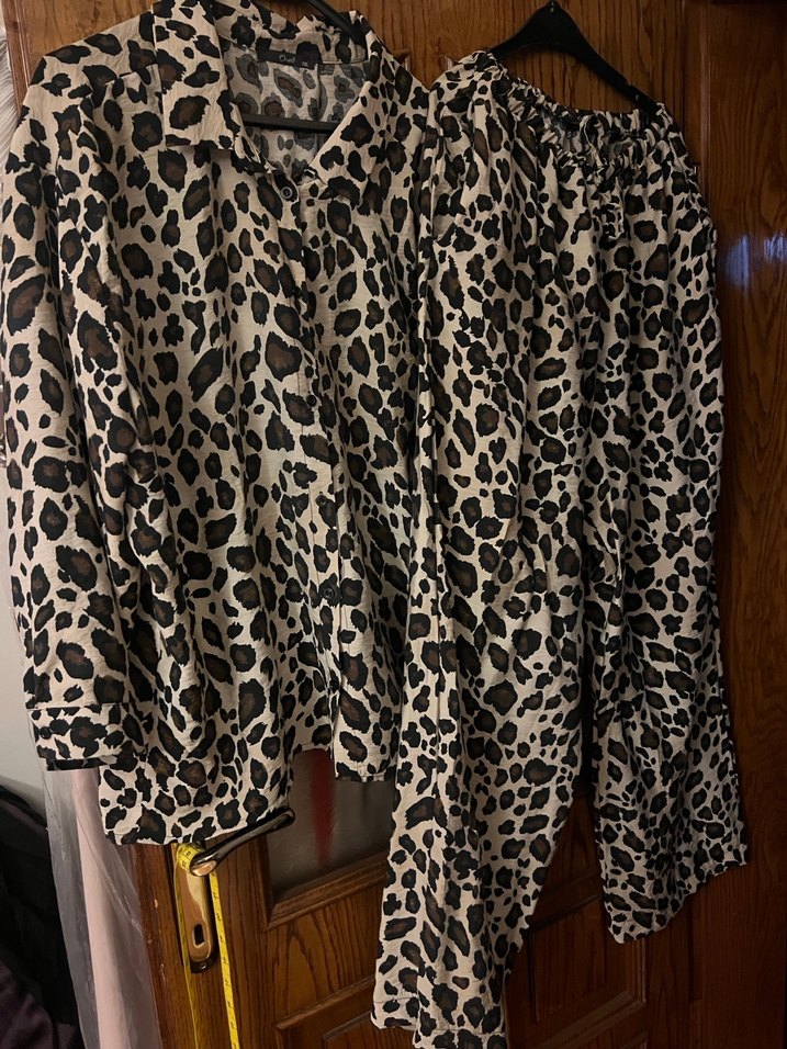 Kadın Leopar Desenli Uzun Kollu Pijama Takımı - Görsel 2