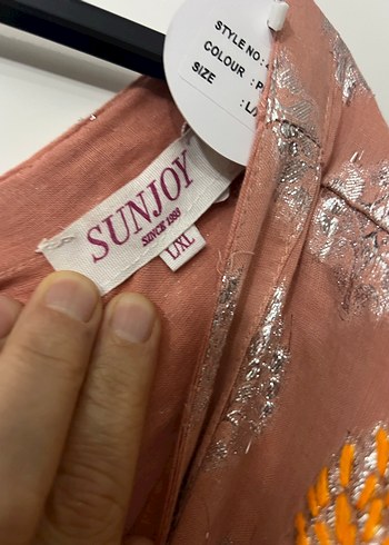 Kahverengi Nakışlı Uzun Bohem Elbise - Görsel 7