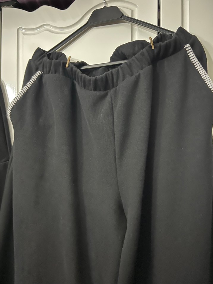 Siyah Oversize Street Wear Takım uçları el işi - Görsel 5
