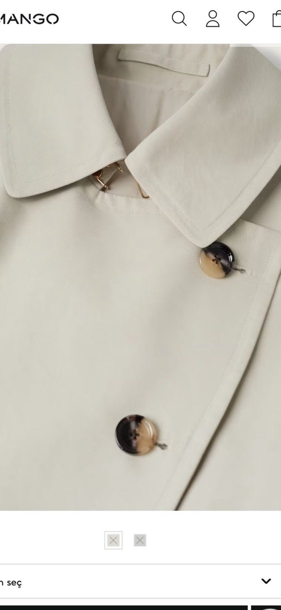 Düğmeli Bej Uzun Kadın Trençkot - Görsel 4