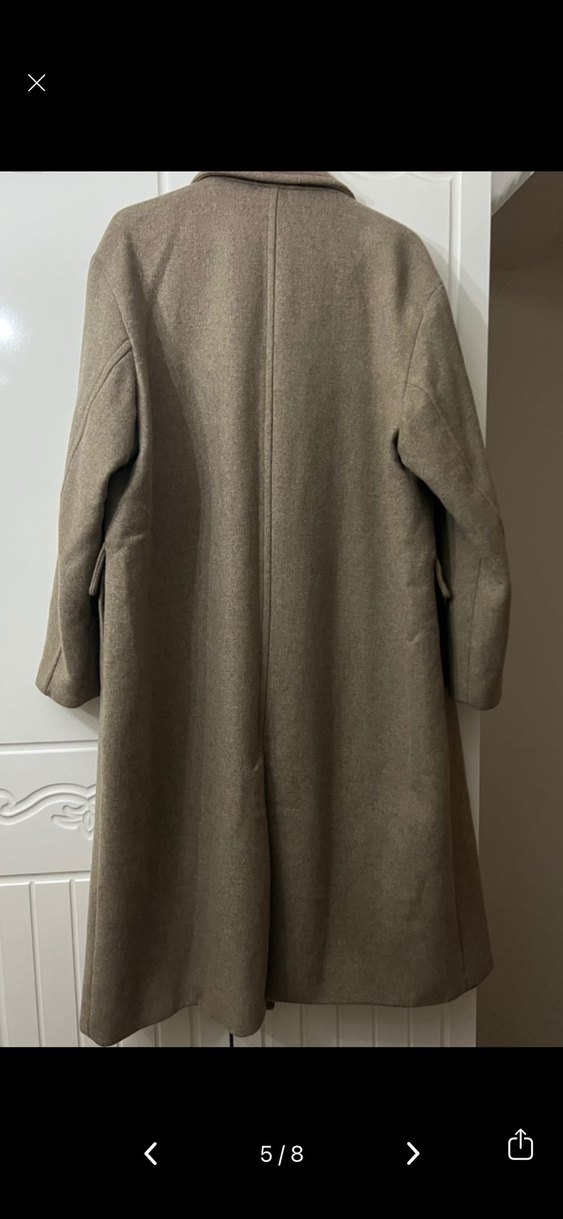 Klasik Bej Uzun Kaban - Görsel 4