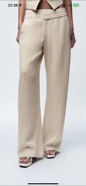 xl Beden camel Renk Keten pantolon XL beden