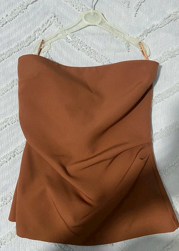 bluz straplez üst - Görsel 2