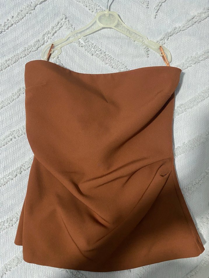 bluz straplez üst - Görsel 2