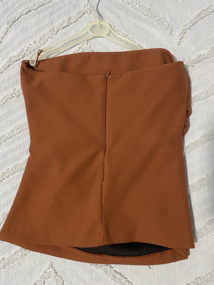 bluz straplez üst - Görsel 3